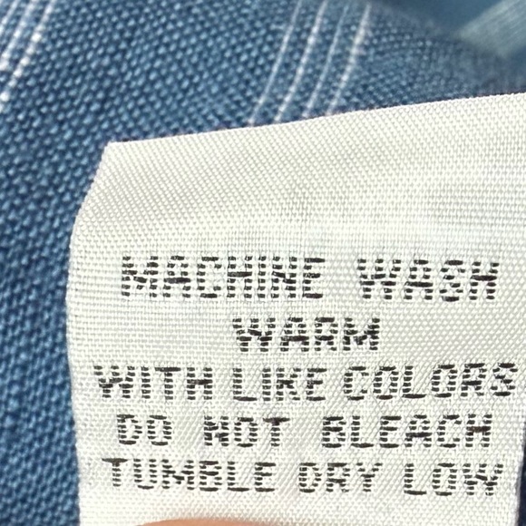 Habitat Linen Button Top Sz M White Blue Pin Striped Style 42511 Coastal Chic - Picture 8 of 16